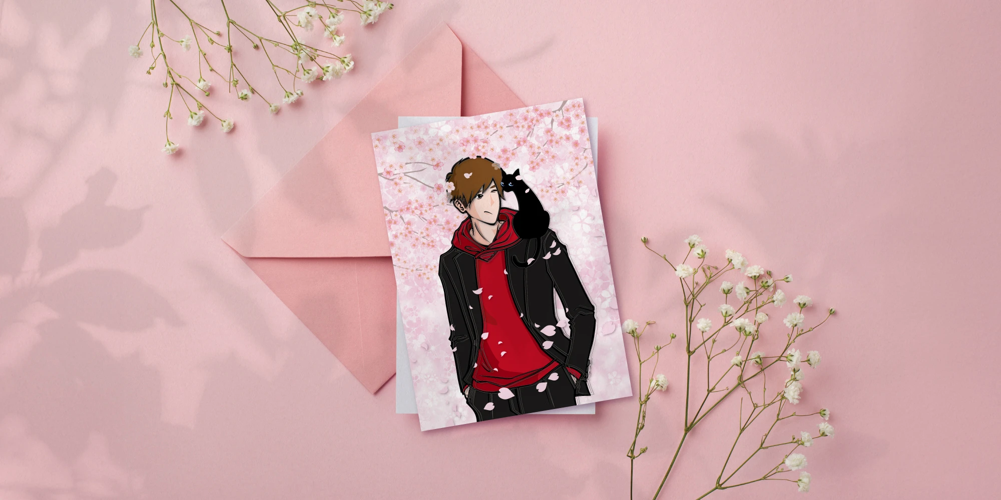 イラスト作品「桜ねこ」