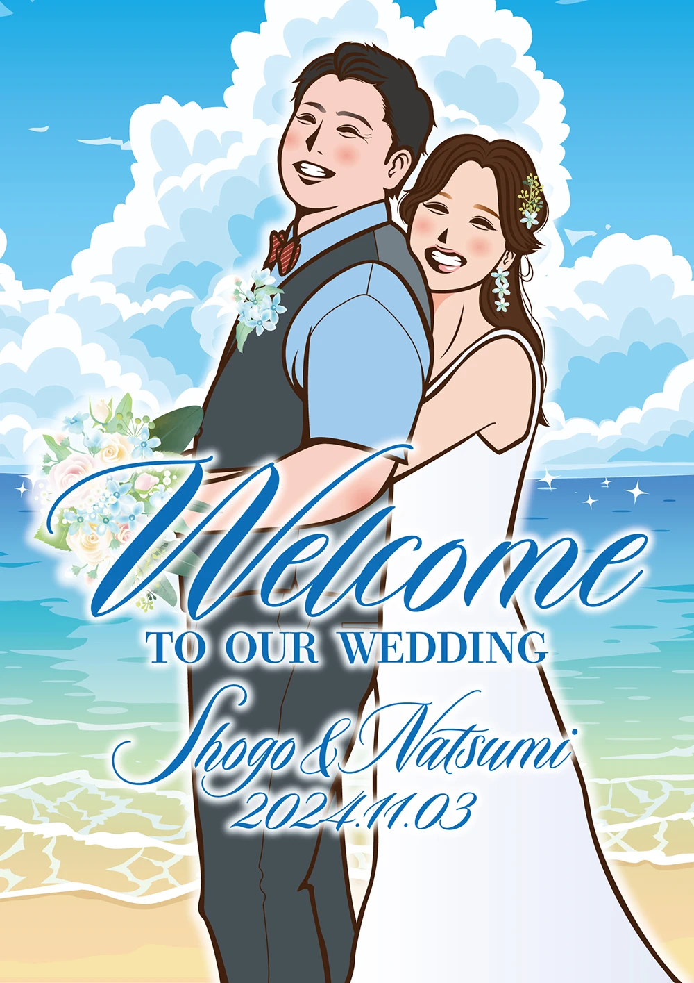 新郎新婦様の似顔絵